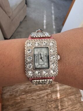 Pink Crystal Accent Women's Watch